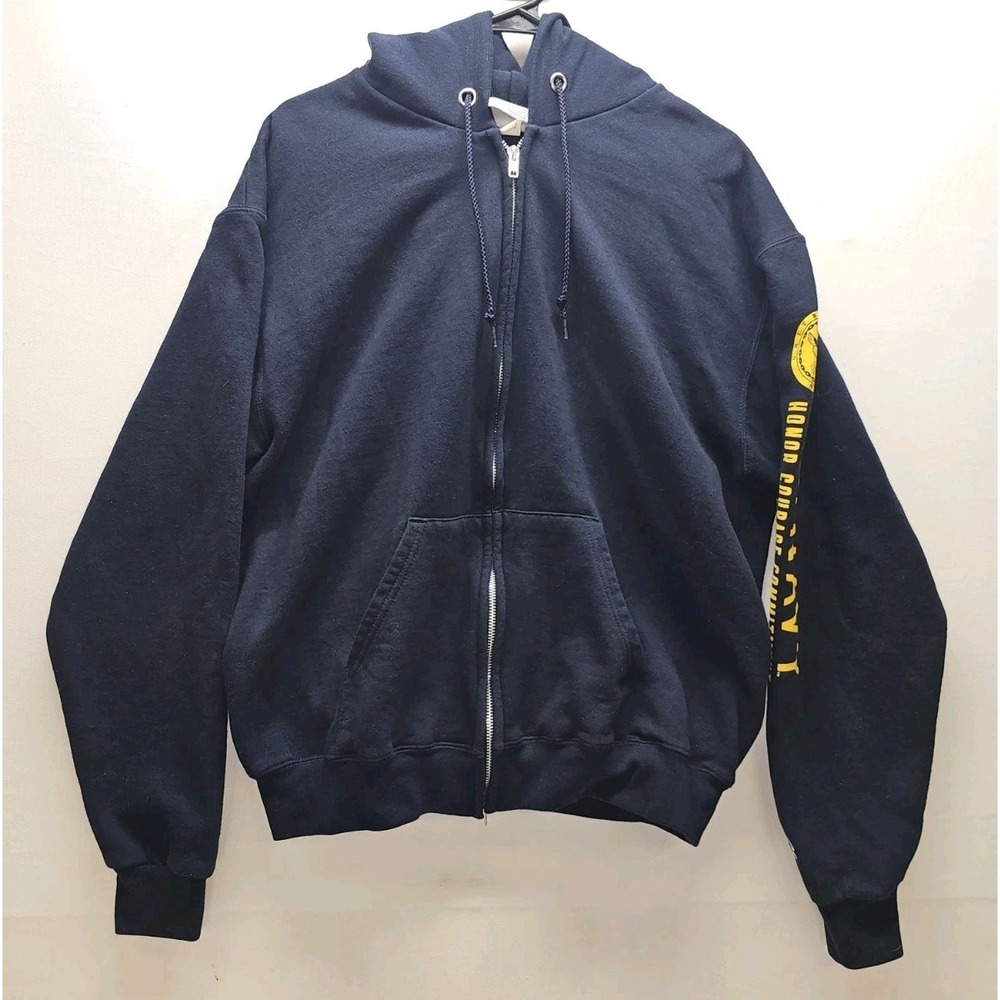 Champion Authentic US Navy Honor Courage Commitment Zip Up Hoodie Jacket M
